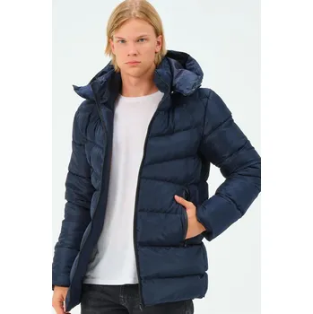 Pánský kabát M8659 DEWBERRY PÁNSKÝ KABÁT-LAKOVANÝ dewberry modrá 2469853