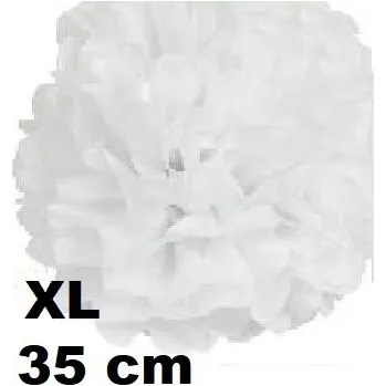 Party dekorace Papírové květinové koule Pom-poms 35cm - bílá (velké 35 CM)