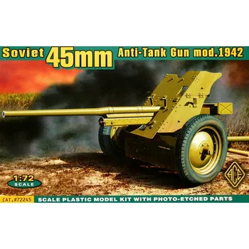 Plastikový model ACE 1/72 Soviet 45mm AT Gun with limber (Mod. 1942)