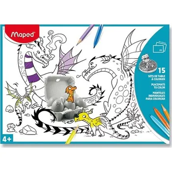 omalovánky Papírové prostírání Maped se šablonou A3, mix motivů