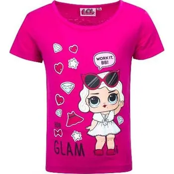 United Essentials Tričko s krátkým rukávem L.O.L. Surprise růžové bavlna 110 cm