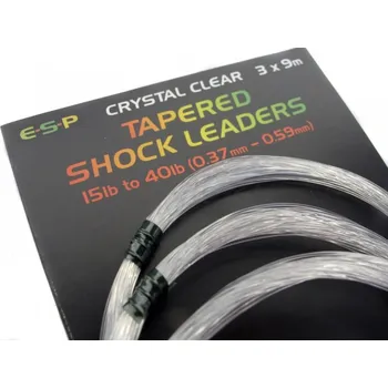 ESP Tapered Shock Leaders Crystal Clear 3x9 m