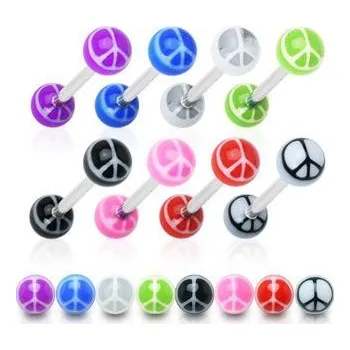 Piercing Piercing do jazyku činka peace HB1416
