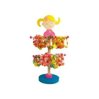 Dřevěná hračka BINO Veselé dřevěné náramky na ruku pro holčičky