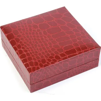 Dárková krabička Koženková dárková krabička bordová krokodýlí 9 x 8.5cm