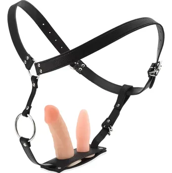 Připínací penis STRAP-ON POPRUH NA UMĚLÝ PENIS SE DVĚMI DILDO K PENETRACI ANUSU A VAGÍ