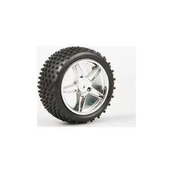 RC vybavení Gumy nalepené – Buggy 1:10, zadní, 2 ks (chrom)