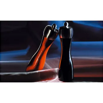 Mlýnek na koření MLÝNKY NA PEPŘ A SŮL, zn. PEUGEOT - FIDJI - NEREZ/BUKOVÉ DŘEVO-ČERVENÝ LAK Varianta: MLÝNEK NA PEPŘ, zn. PEUGEOT - FIDJI, výška 12 cm, červená lakovaná