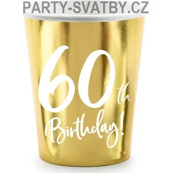 Jednorázové nádobí Papírový kelímek - 60 metal zlatá 220ml., 6ks (paper cups)