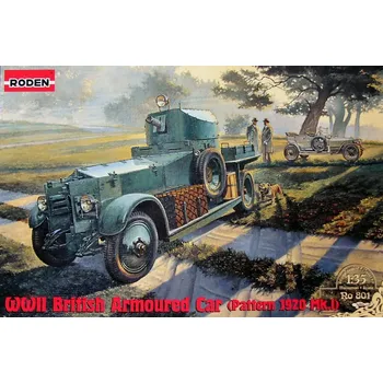Plastikový model Roden 1/35 British Armoured Car WWII (1920 Pattern Mk1)