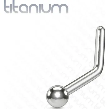 Piercing Zahnutý piercing do nosu kulička - TITAN