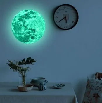Samolepící dekorace Master Samolepka na zeď svítící měsíc 20 cm