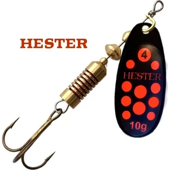 Umělá nástraha Hester Fishing rotační třpytka Ospray Black Neon Orange Dots velikost: 3/6 g