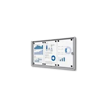 Kancelářský nábytek Informační vitrína stříbrná, plechová záda, interiér 3xA4