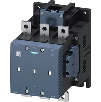 Stykač 3RT1264-6NB36 vakuový stykač, AC-3, 225A/110kW/400V, 3pólový, AC/DC 21-27,3V, PLC-IN volitelný, 2 NO + 2 NC, ploché přívody/šroubová svorka, Siemens