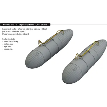 Plastikový model Eduard 1/48 P-51D 108gal drop tanks (EDUARD)