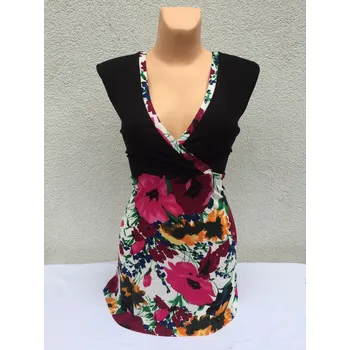 Dámská tunika Top bez rukávu ADERA, Barva S černým živůtkem, Velikost XL 44, Materiál 96% Viskoza 4% Lycra