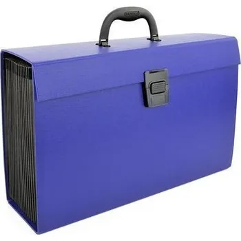 Archivační box Aktovka na dokumenty s držadlem Rapesco, 19 přihrádek, A4, PP, modrá