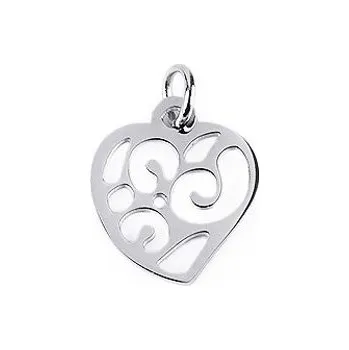 Přívěsek Přívěsek z nerezové oceli se spojovacím kroužkem - srdce, motýl, vločka, hvězda, kotva - 8 platina srdce