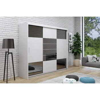 Šatní skříň Nábytek Pyramida, s.r.o. Šatní skříň FRANKLIN 2 250 bílá/grafit