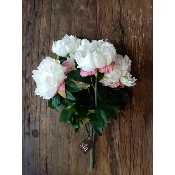 umělá květina Hitra Květina pivoňka bílá trs