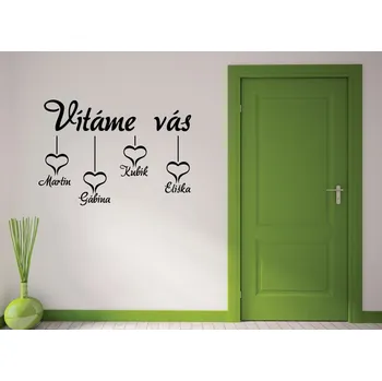 Samolepící dekorace Samolepky na zeď - Nápis - Vítáme vás se jmény - S (40 x 8,5 cm)