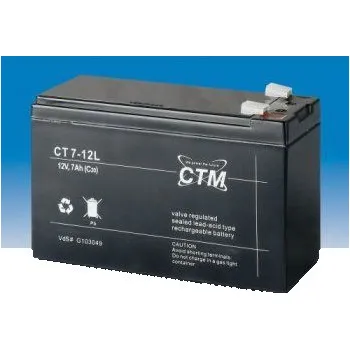 Záložní baterie CTM Components GmbH, Německo Olověný akumulátor CTM 12V 7Ah faston F2-6,3mm