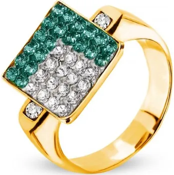 Prsten Prsten zelený se Swarovski Elements Kingdom PGFM6EMC Emerald 54