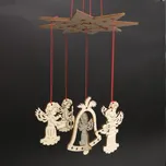 AMADEA Dřevěný kolotoč s andílky 16 cm