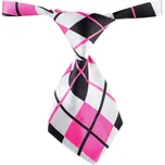 Vsepropejska Mary růžovo-bílá károvaná kravata pro psa