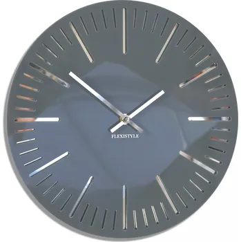 Hodiny Flexistyle Nástěnné hodiny TRIM šedý lesk 30cm