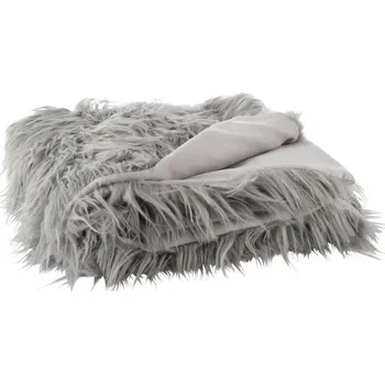Přehoz na lůžko Šedý chlupatý pléd Yetti - 150*170 cm