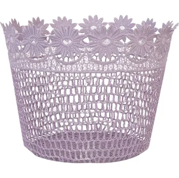 chlebník Fialkový háčkovaný košík - Ø 26*20 cm