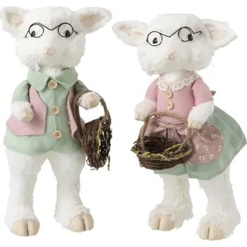 Dekorace ovčí chlapec a dívka Sheep - 25*22*46cm