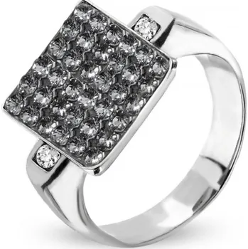 Prsten Prsten šedý se Swarovski Elements Kingdom PFM6SN Silver Night 52