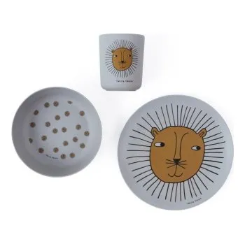 dětská jídelní sada Dětský jídelní set Lion Bamboo - 3 ks