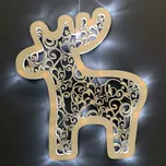 AMADEA Dřevěná svítící dekorace sob s LED osvětlením, 32 cm