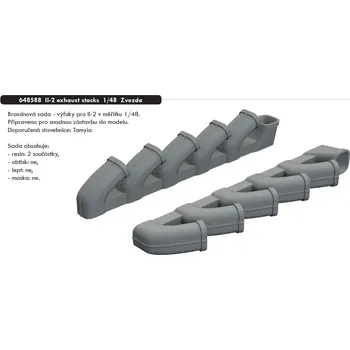 Plastikový model Eduard 1/48 Il-2 exhaust stacks (TAMIYA)