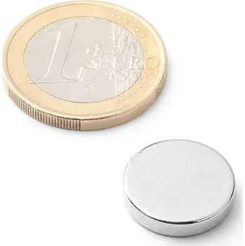 Dekorativní magnet Neodymový magnet kotouč Ø&nbsp;15&nbsp;mm, v.&nbsp;3&nbsp;mm, síla 2,9&nbsp;kg