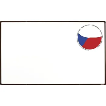 Kancelářský nábytek Bílá emailová tabule boardOK 200x120 - hnědá