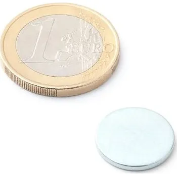 Dekorativní magnet Neodymový magnet kotouč Ø&nbsp;15&nbsp;mm, v.&nbsp;1,5&nbsp;mm, pozinkovaný, síla 1,6&nbsp;kg