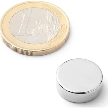 Dekorativní magnet Neodymový magnet kotouč Ø&nbsp;15&nbsp;mm, v.&nbsp;5&nbsp;mm, síla 5,0 kg