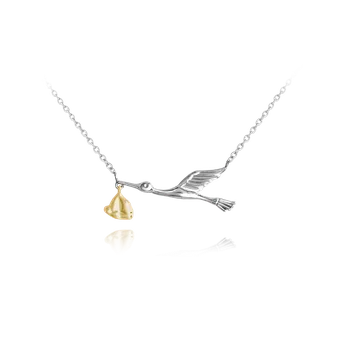 Souprava šperků Stříbrno-zlatý náhrdelník MINET ČÁP s balíčkem JMAN0178GN45