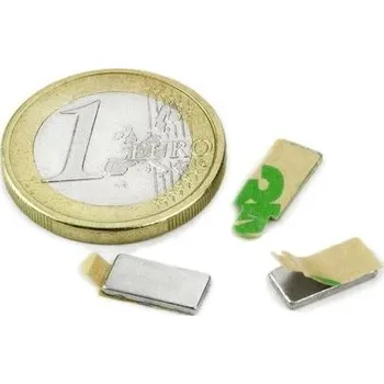 Dekorativní magnet Neodymový magnet kvádr 10 × 5 × 1 mm, samolepicí 3M, síla 550 g