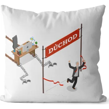 Dekorativní polštářek Polštář Důchod (Velikost: 55 x 55 cm)