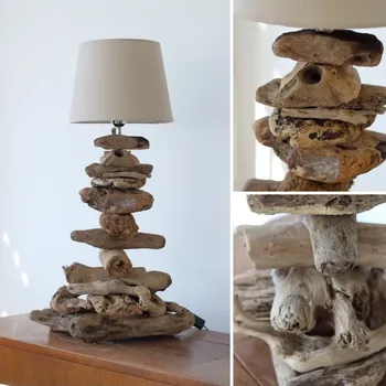 Stojací lampa Stojací lampa z náplavového dřeva 60cm