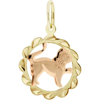 Přívěsek Zlatý přívěsek - znamení zvěrokruhu Lev Tvar: Kytička, rytý rámeček