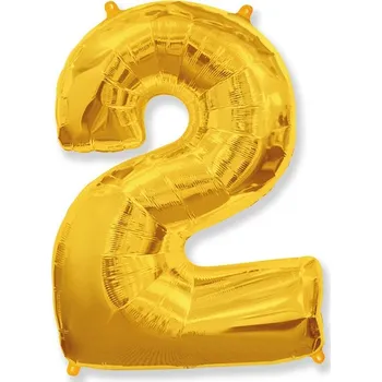 Balónek Fóliový balónek číslice dva zlatý 85cm