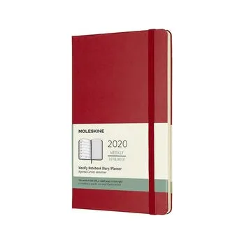 Zápisník Moleskine: Plánovací zápisník 2020 tvrdý červený L