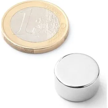 Dekorativní magnet Neodymový magnet kotouč Ø&nbsp;15&nbsp;mm, v.&nbsp;8&nbsp;mm, síla 7,5&nbsp;kg